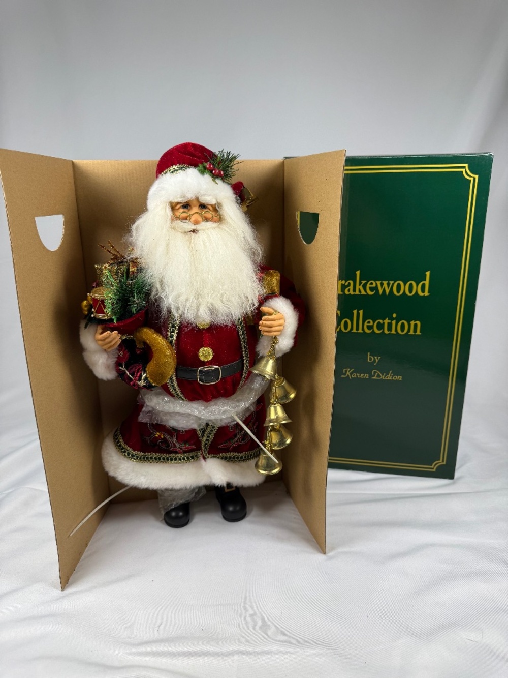 Karen Didion Crakewood Santa W/Bells CC16-45 17" Christmas Figurine